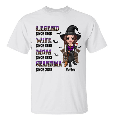Halloween Grandma Mom Sitting Legend Personalized Shirt