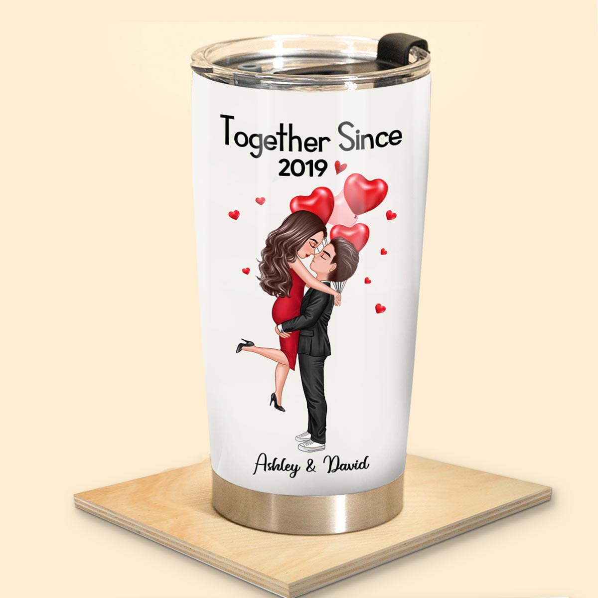 Doll Couple Hugging Kissing Gift For Him For Her Personalized Tumbler