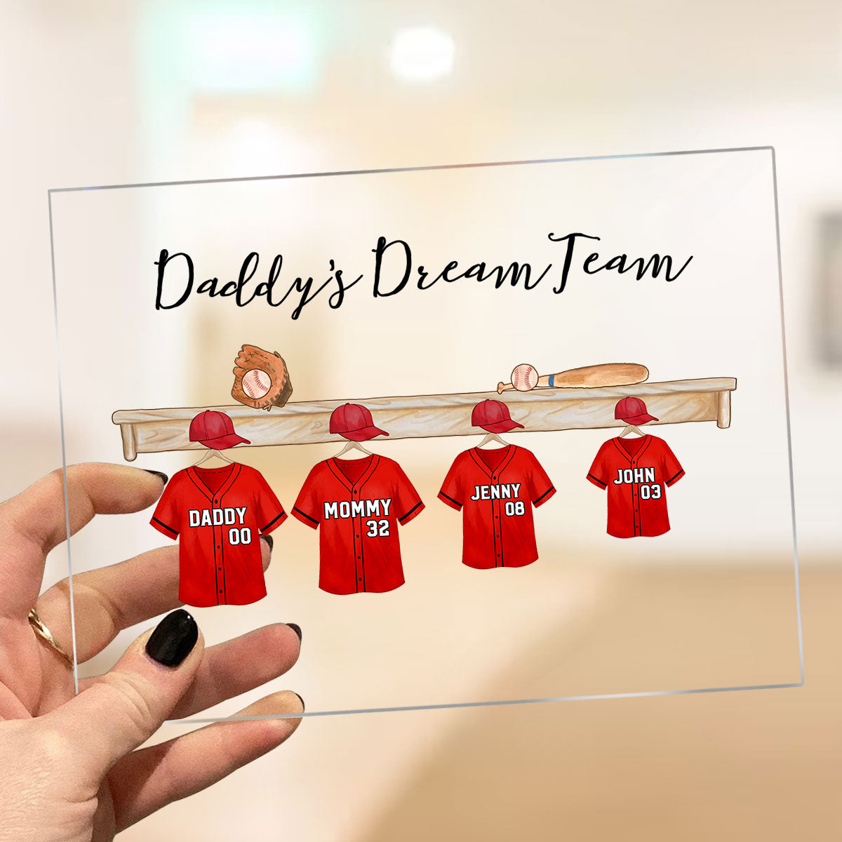 Daddy's Baseball Team Personalized Acrylic Plaque