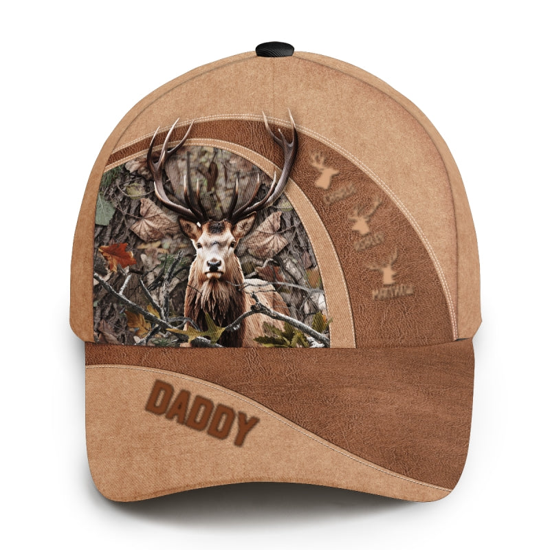 Best Buckin' Dad Papa Grandpa Hunting Personalized Classic Cap