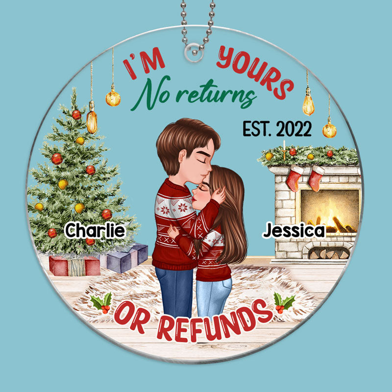 Couple Kissing No Return In House Personalized Acrylic Ornament