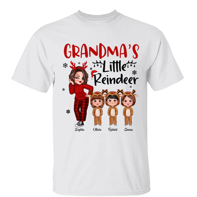 Christmas Pretty Grandma‘s Little Reindeer Doll Kids Personalized Shirt