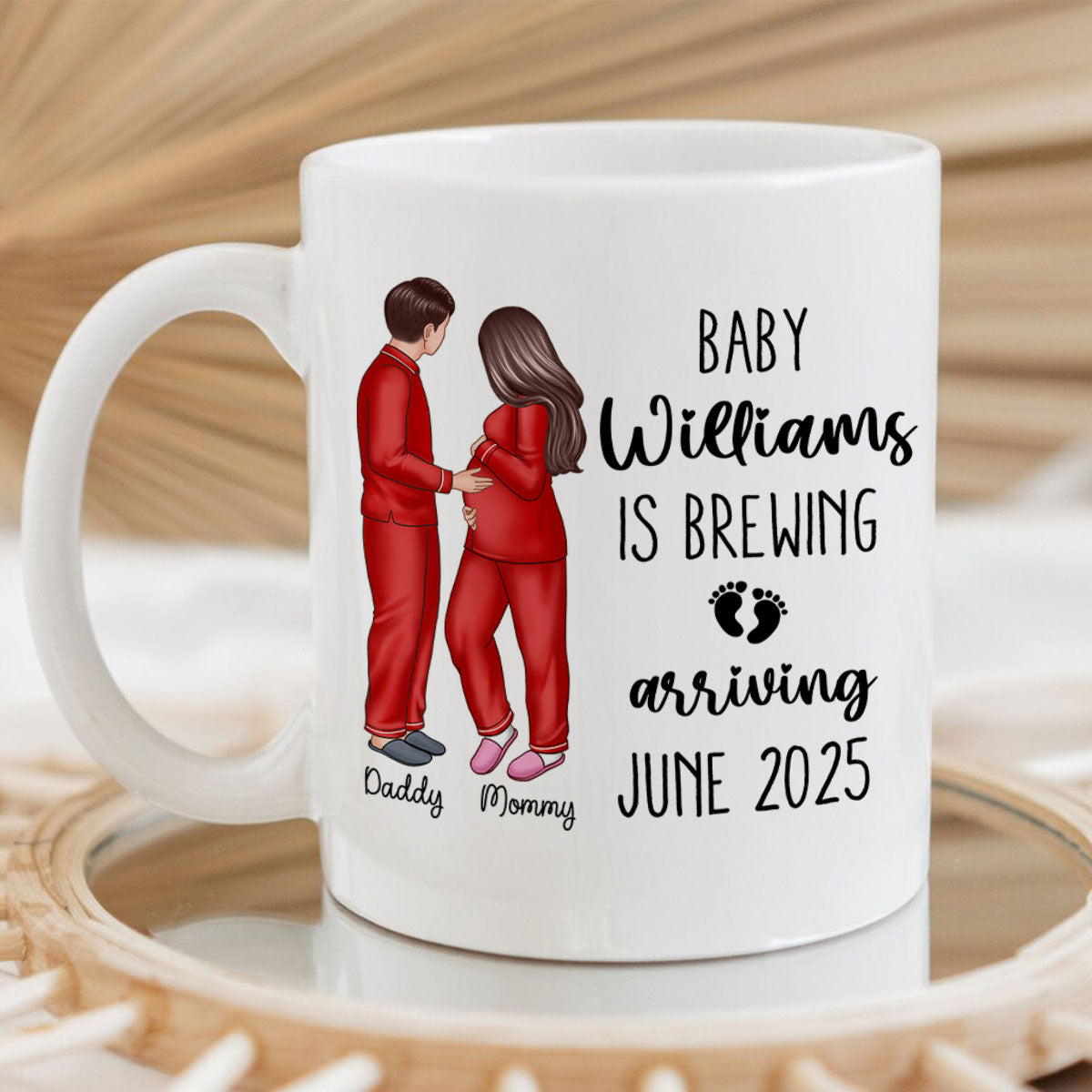 Baby Is Brewing Pregnancy Couple Personalized Mug Expecting Mom Gift, Expecting Parents Gift,  Gift