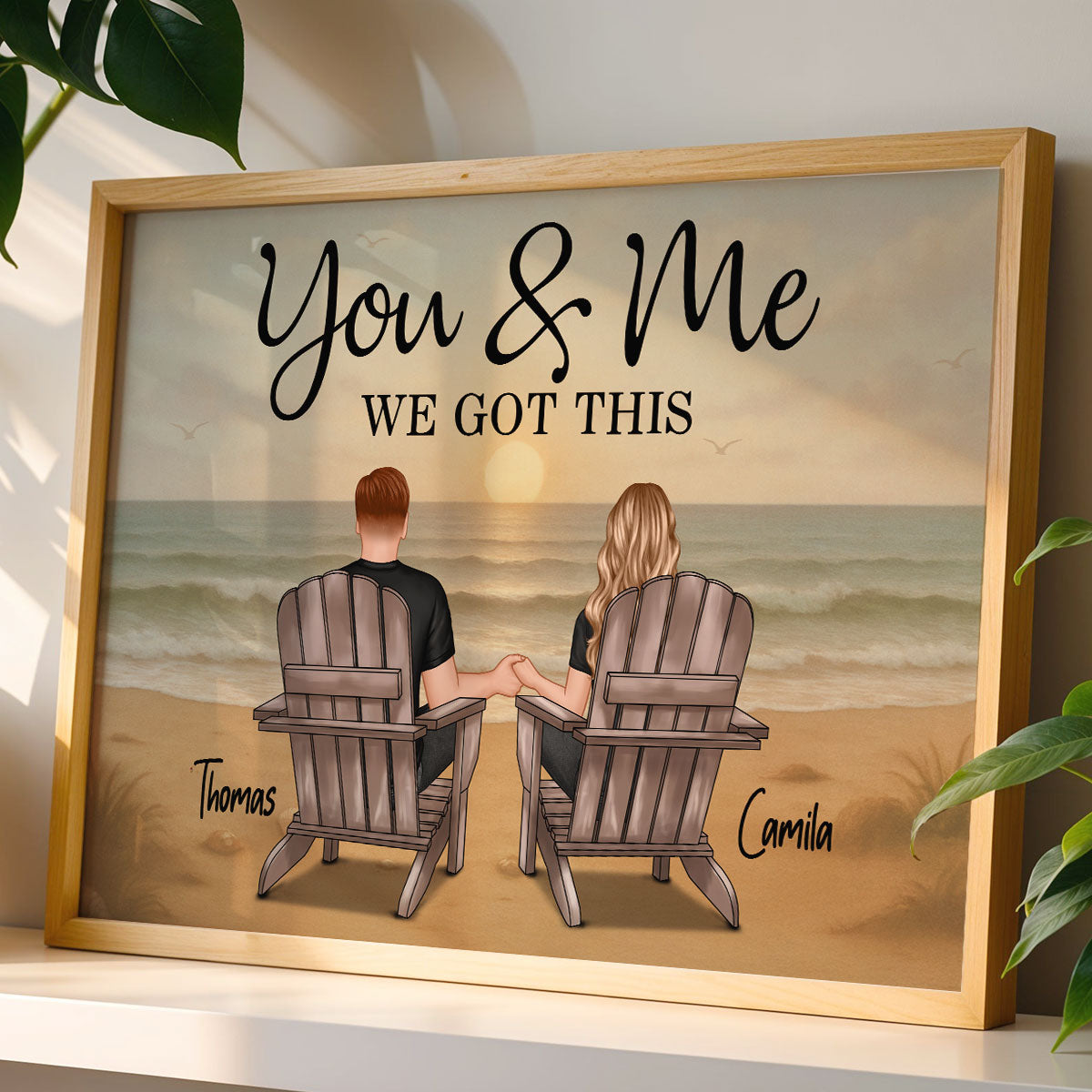 Retro Vintage Couple Mountain Landscape Personalized Poster| Heartfelt Anniversary Gift, Birthday Gift For Couple, For Him, For Her