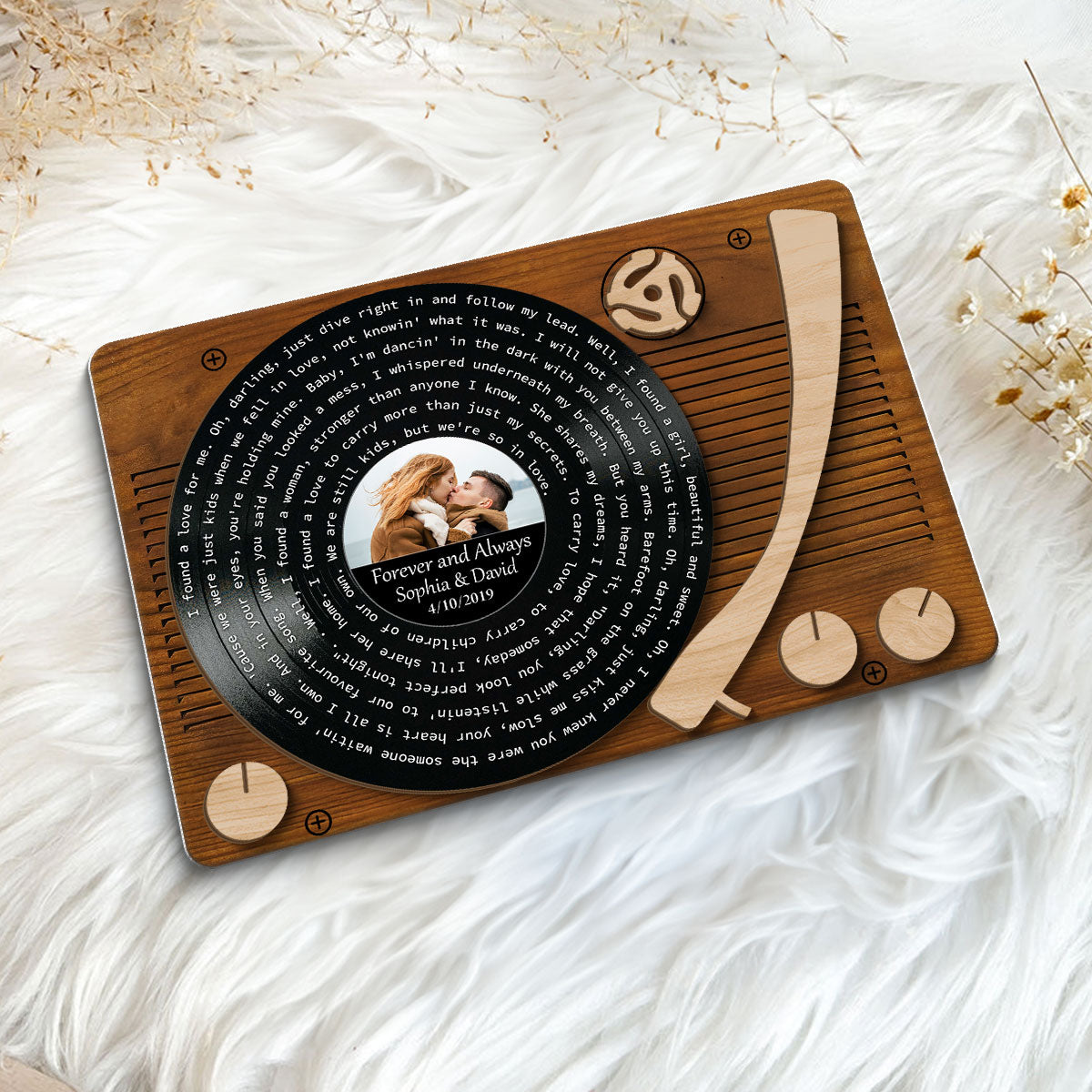 First Dance Wedding Song Vinyl Record Couple Custom Photo Valentine's Day, Wedding, Anniversary, Unique Gift for Him or Her Personalized 2 Layer Wooden Plaque
