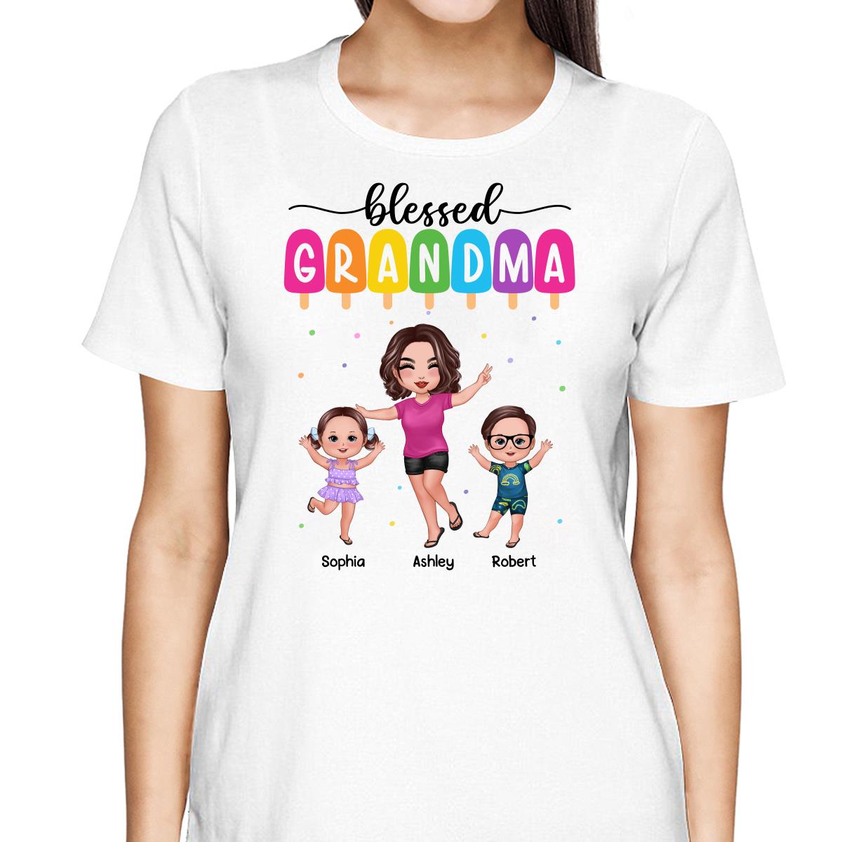 Summer Happy Doll Grandma Grandkids Personalized Shirt