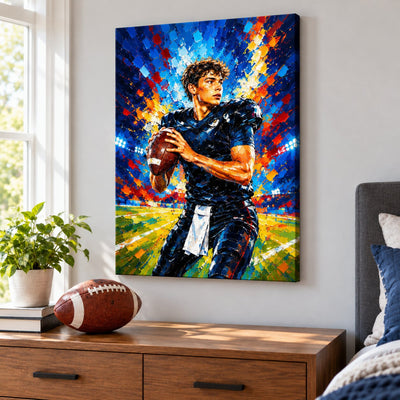 Modern Oil Painting Sport Photos Insert - Personalized Canvas - Gift For Boy, Girl