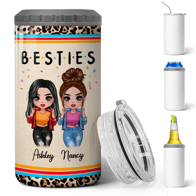 Friends Sisters Besties Cool Doll Personalized 4 In 1 Can Cooler