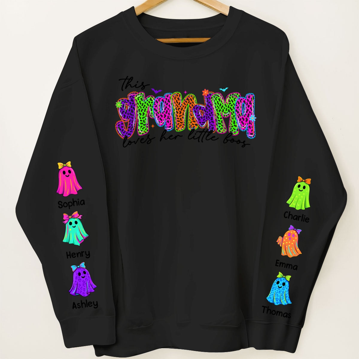 This Mama Loves Her Little Boo Personalized Halloween Sweatshirt, Fall Sweatshirt for Mom Grandma