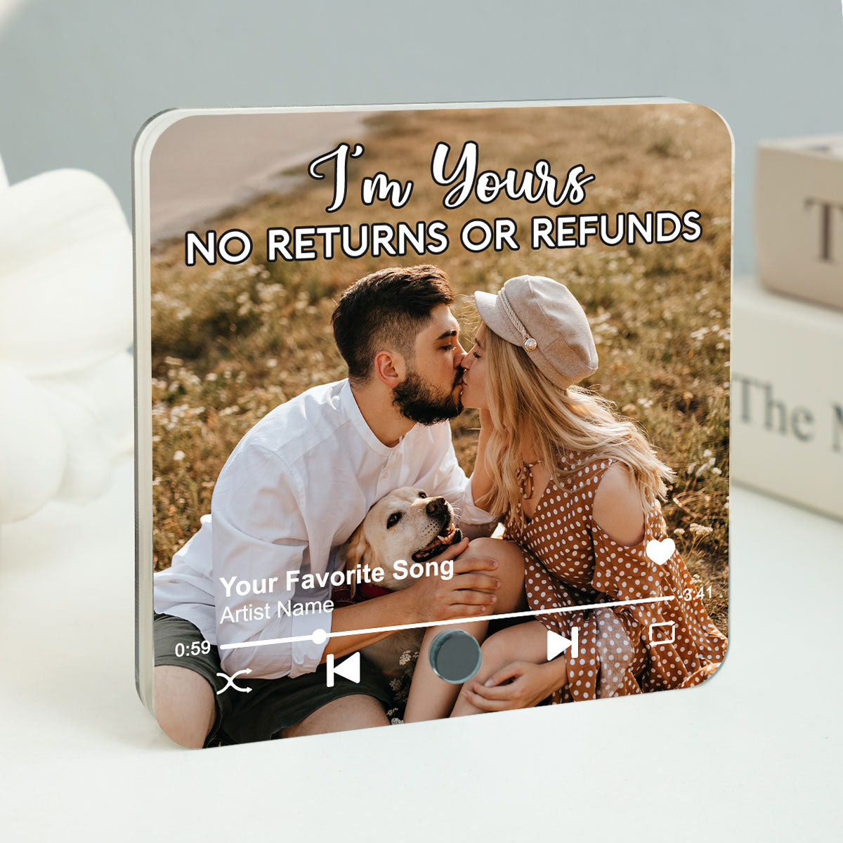 Couple Together Upload Photo Personalized Music Fridge Magnet, Heartfelt  Gift For Him, For Her, Husband, Wife