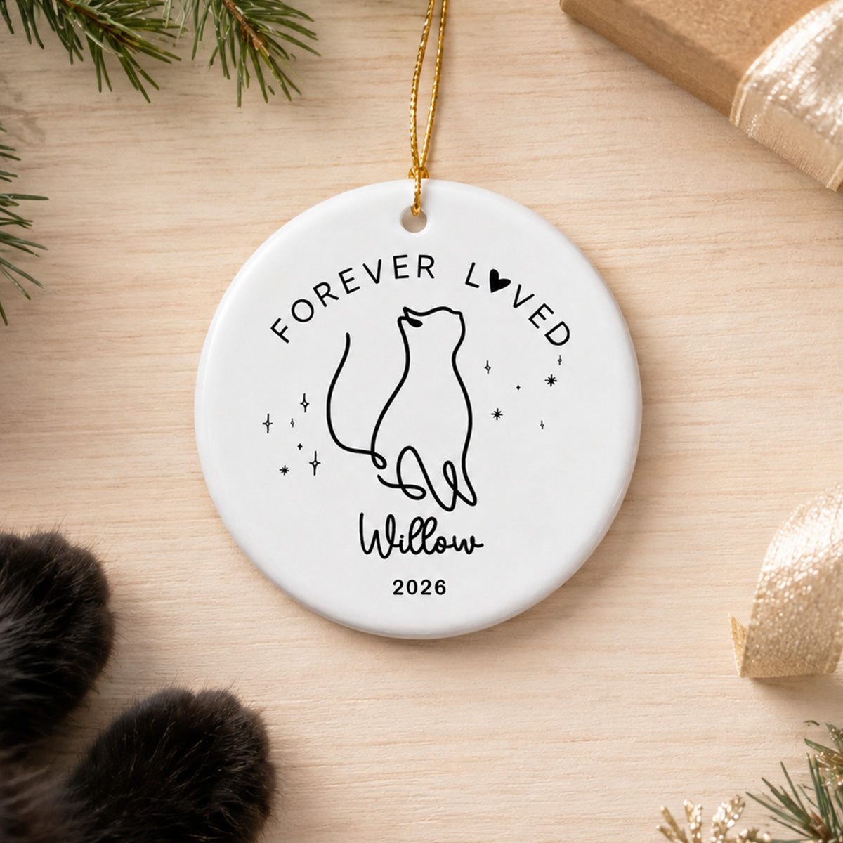 Cat Memorial - Personalized Ceramic Ornament - Cat Loss Gift Cat Memorial Gift Cat Sympathy Gift