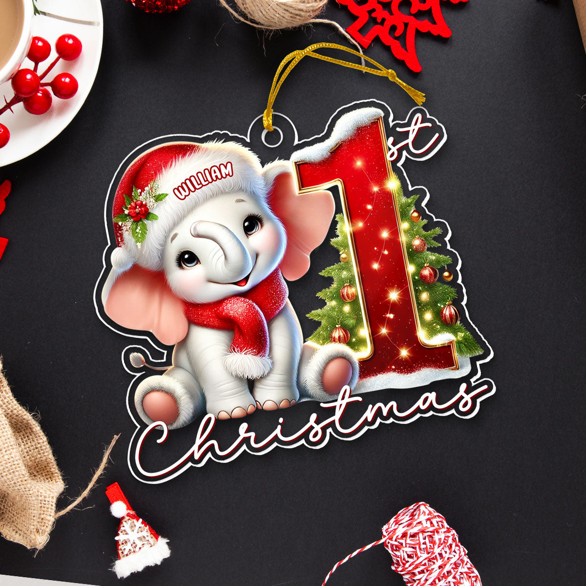 Baby's First Christmas Realistic Cute Animal Personalized Acrylic Ornament, Unique Christmas Gift For New Born New Parent