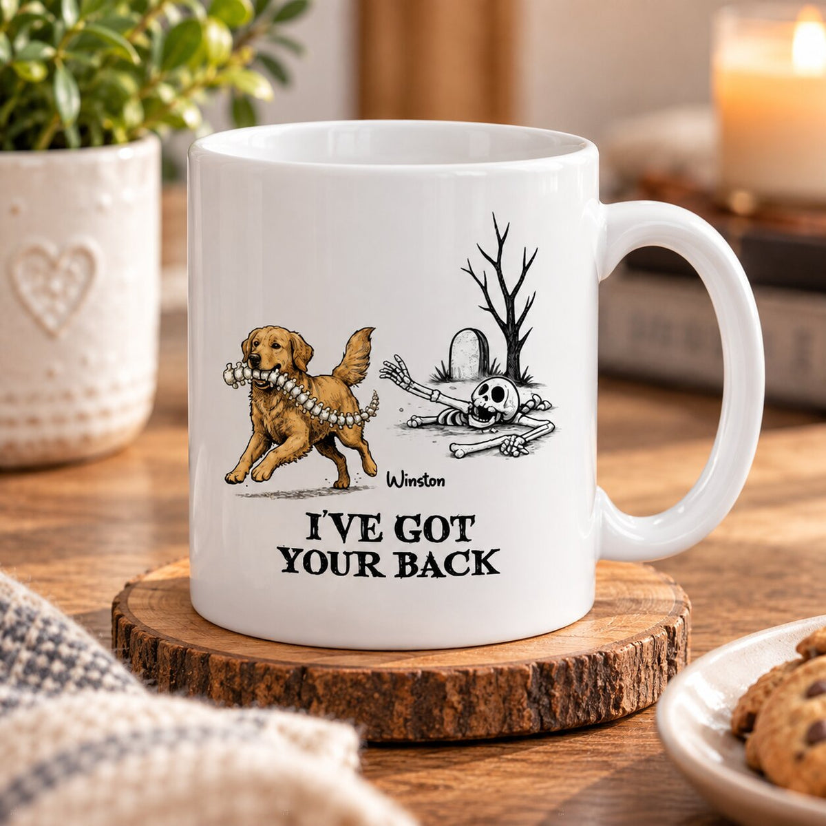 I've Got Your Back Dog Stealing Backbone - Personalized Mug - Funny Halloween Item For Dog Lovers