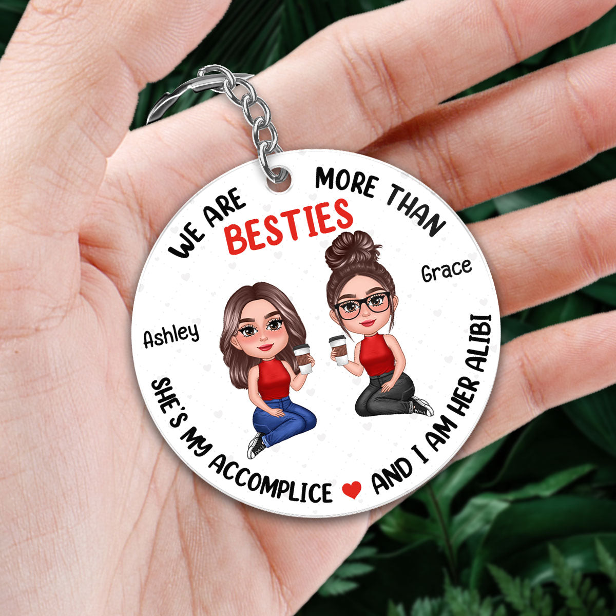 Pretty Doll We‘re More Than Besties Sisters Favorite Song Scannable QR Code Personalized Acrylic Keychain