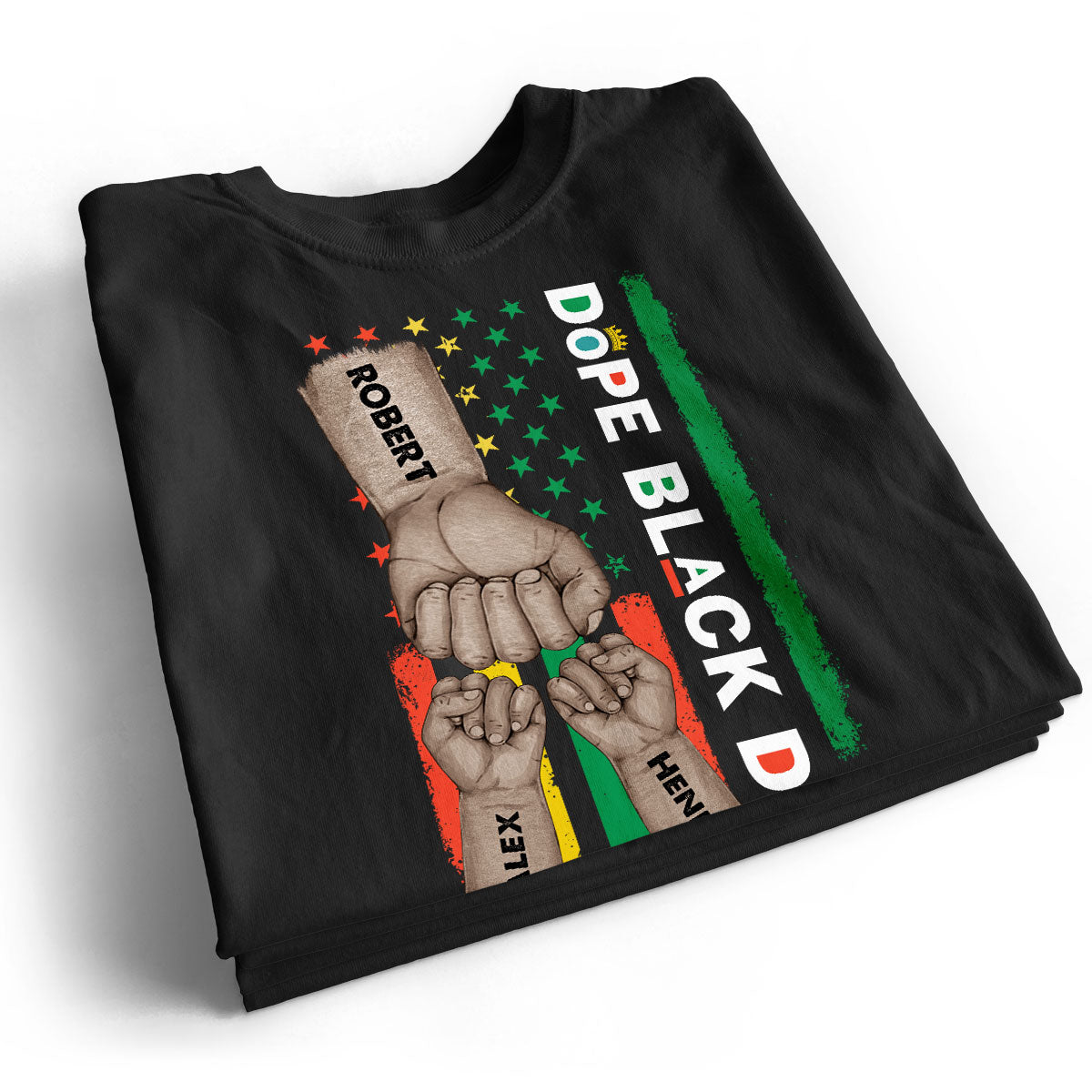 Juneteenth Dope Black Dad African American Flag Personalized Shirt