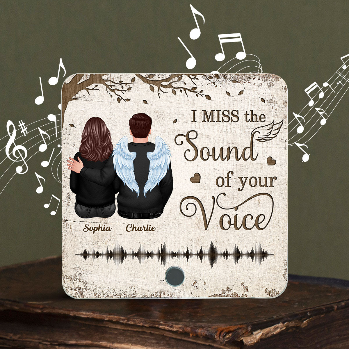 Always With You Couple Back View Under Tree Voice Message Keepsake Sympathy Gift Personalized Music Fridge Magnet