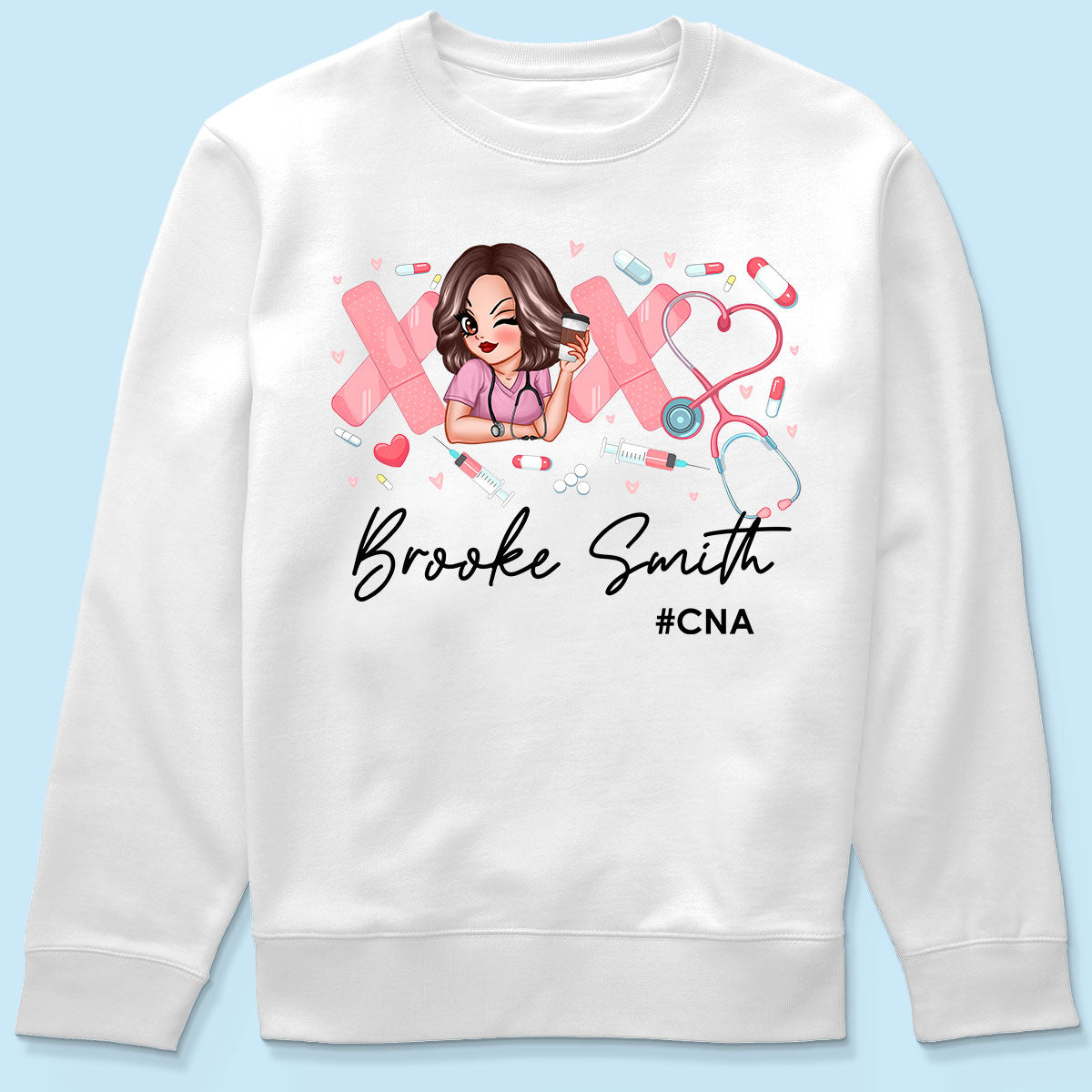 Pink Coquette XOXO Nurse Personalized Shirt, Birthday  Gift For Nurse Wife, Girlfriend, Bestie