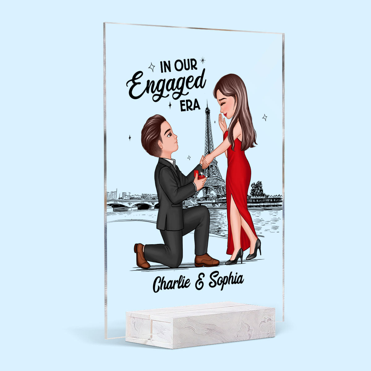 In Our Engaged Era Engagement Gift Personalized Acrylic Plaque