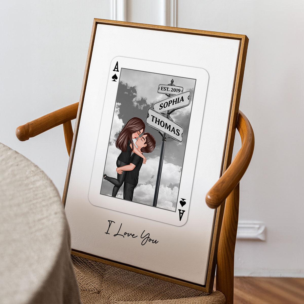 Couple Street Signs Personalized Playing Cards Print Personalized Poster,  Gift For Her, Unique Couples Gift, Romantic Gift