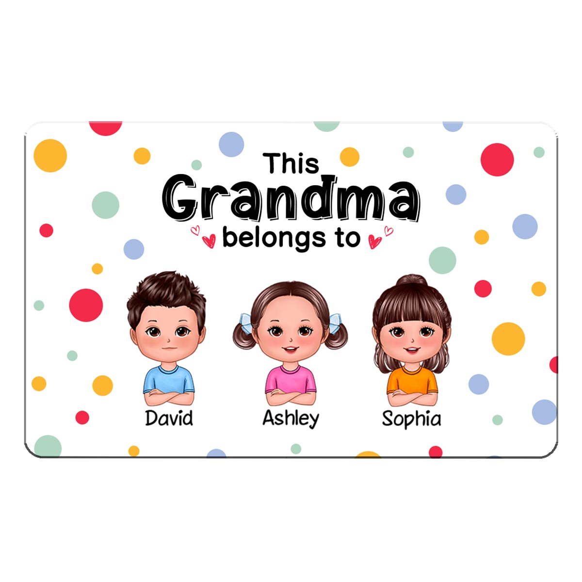 This Mom Grandma Dad Grandpa Belongs To Cute Doll Kids Personalized Metal Wallet Card