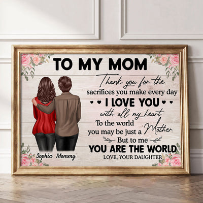 To My Mom From Daughter Happy Mother's Day Personalized Poster, Gift For Mom