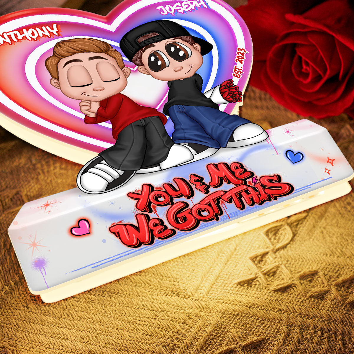Eternal Love Y2K Couple - Personalized Light Box - Heartfelt Valentine's Day Gift, Anniversary Gift For Couple, For Him, For Her