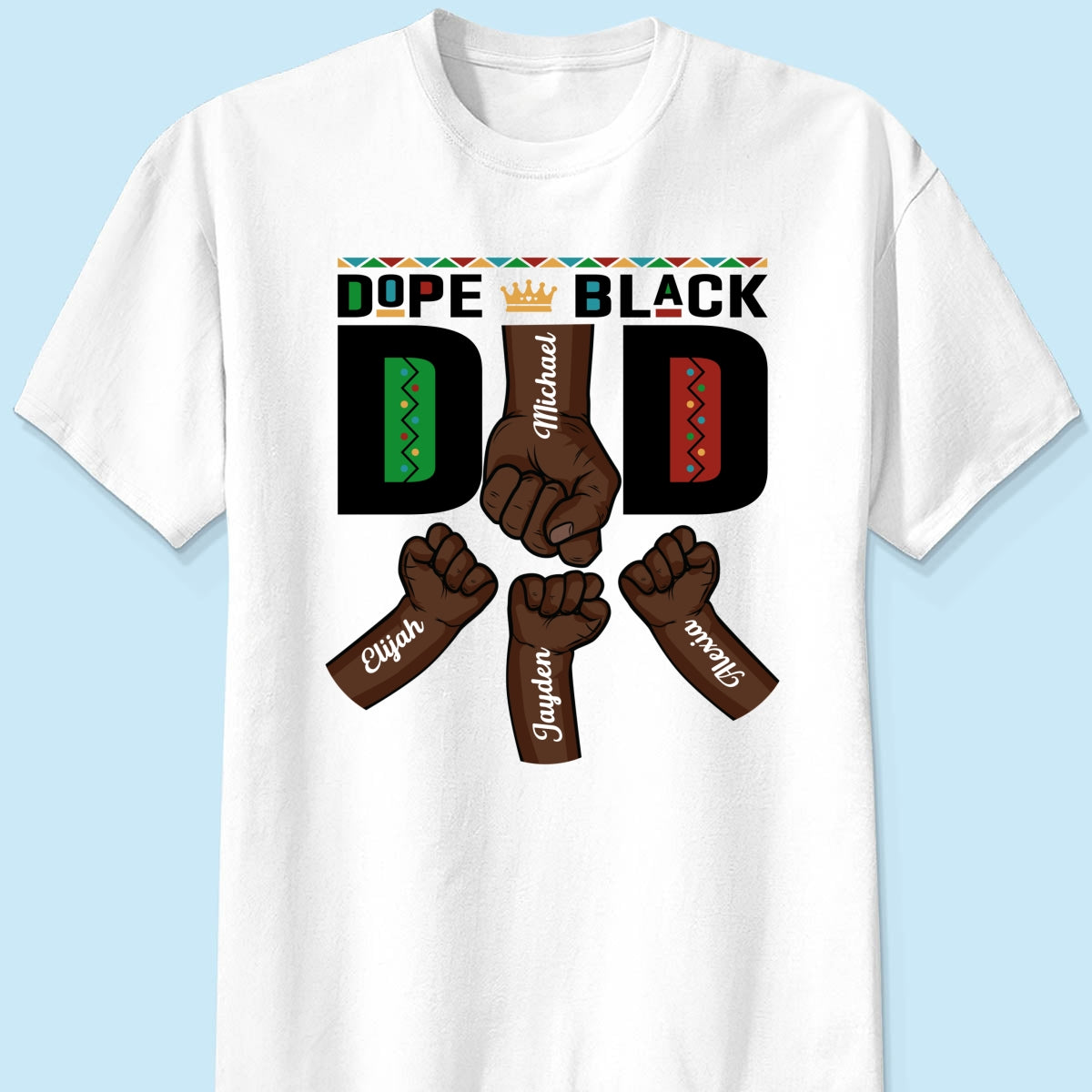 Dope Black Dad Fist Bump Father‘s Day Gift Personalized Shirt