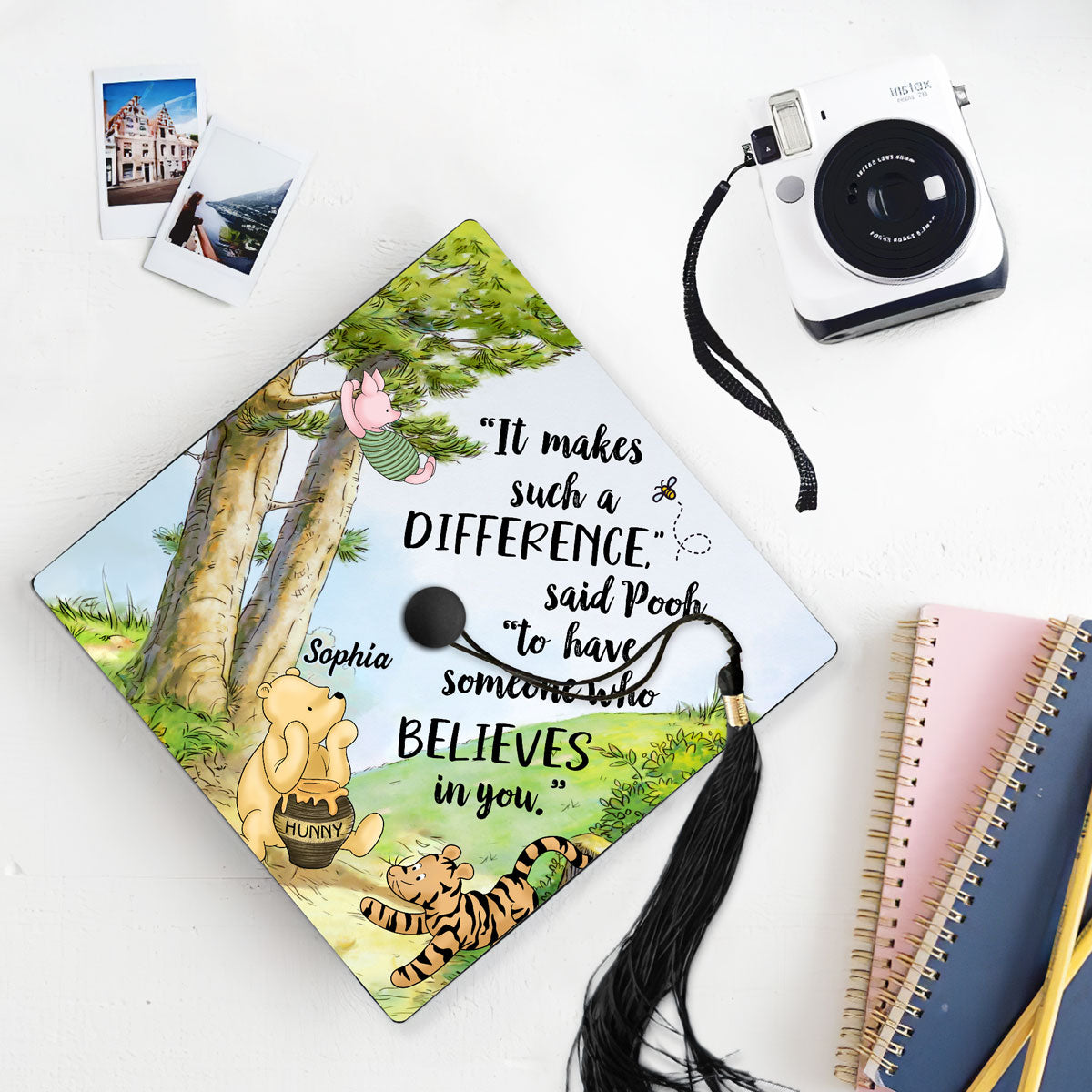 Hunny Bear It Make Such Different To Have Someone Believes In You Grad Gift Graduation Cap Topper