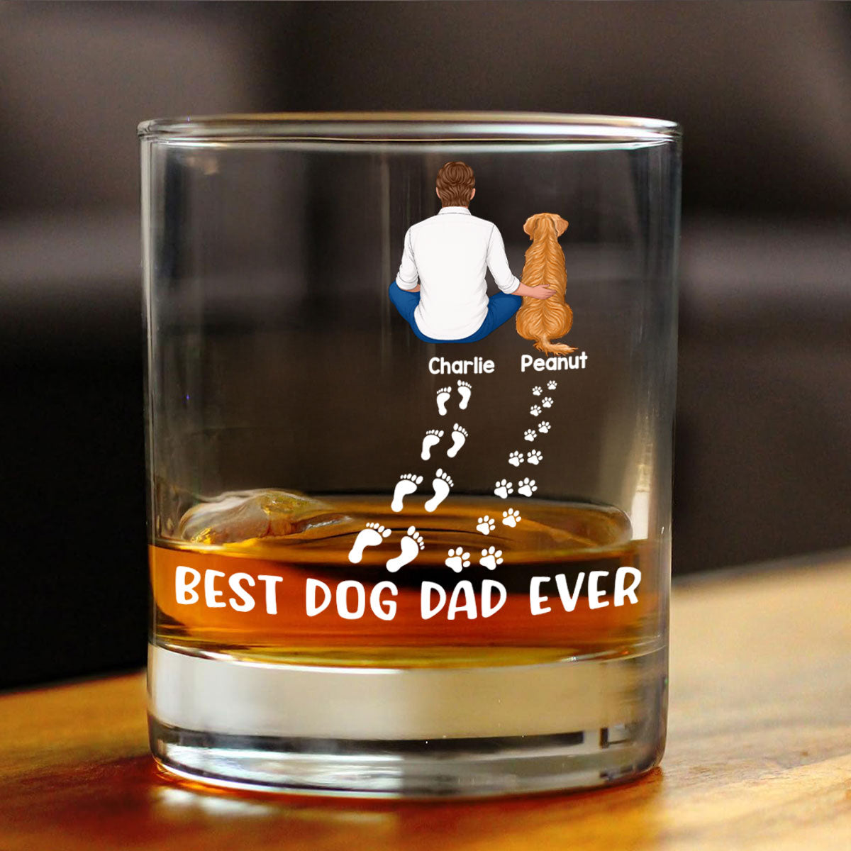 Best Dog Dad Ever Personalized Wine Glass, Father's Day Gift for Dog Dads