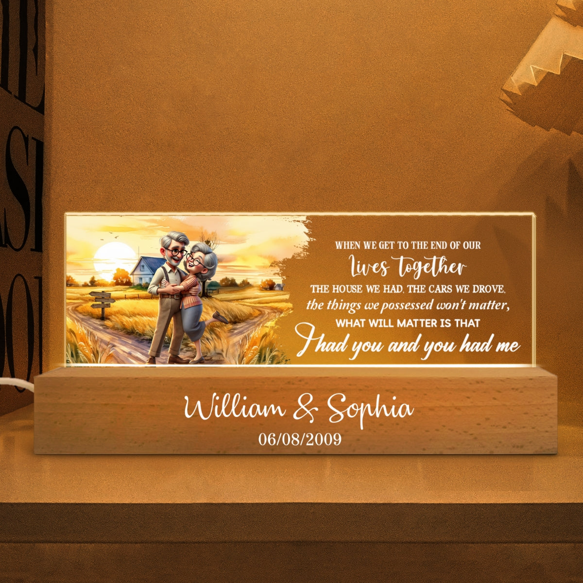 I Had You And You Had Me Happy Old Couple Personalized Acrylic Block LED Night Light, Anniversary  For Him, For Her, Husband, Wife