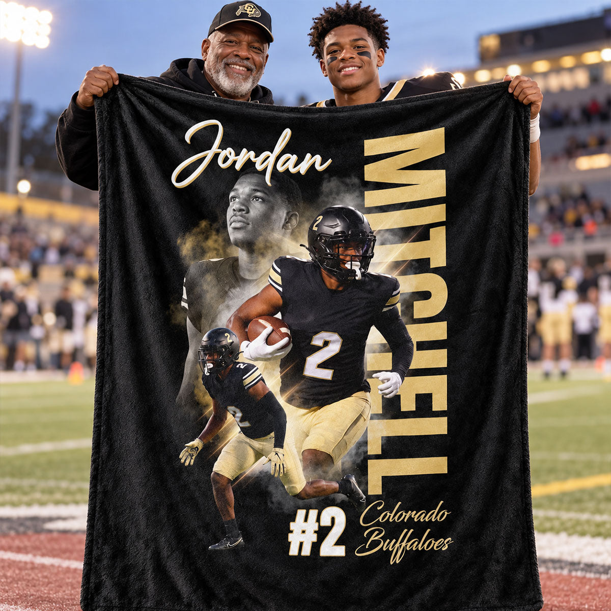 Custom Player Sport - Personalized Fleece Blanket - Football Baseball Basketball Gift for Son, Grandson