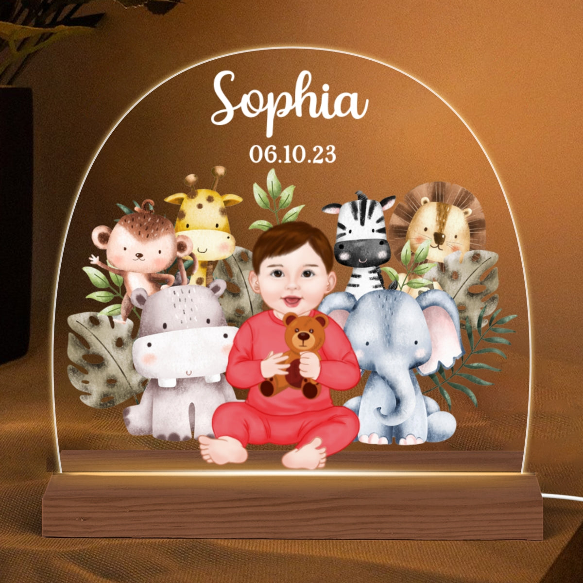 Nursery Gift For Newborn Christmas Baby Shower Gift Custom Personalized Name LED Night Light