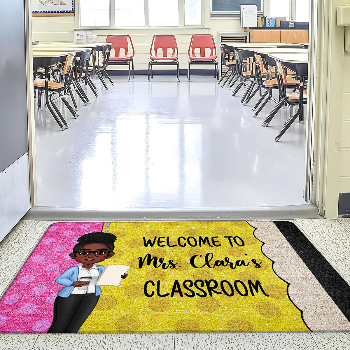 Teacher Pencil Welcome To Classroom Personalized Doormat| Back To School Gift For Teacher