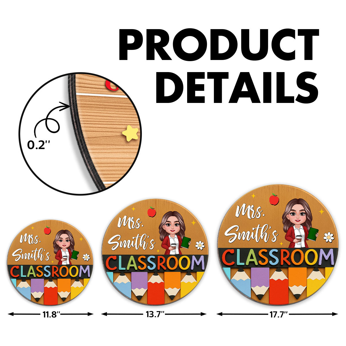 Classroom Pencil Teacher Personalized Name Sign, Teach Classroom Decor, Back to School Gift
