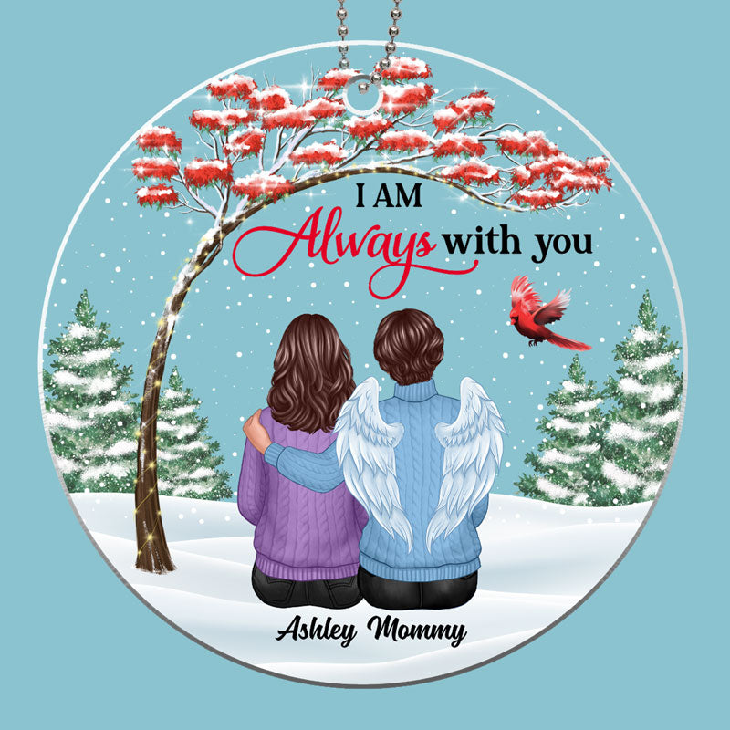 Red Tree Always With You Family Sitting Memorial Personalized Acrylic Ornament
