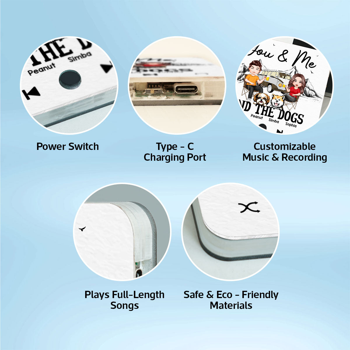 You Me & The Dogs Camping Couple  Gift For Camping Lover Personalized Music Fridge Magnet