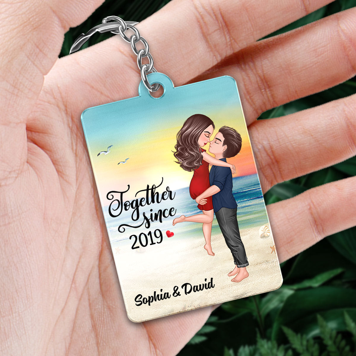 Couple We Built A Life We Loved Anniversary Date Calendar Personalized Acrylic Keychain