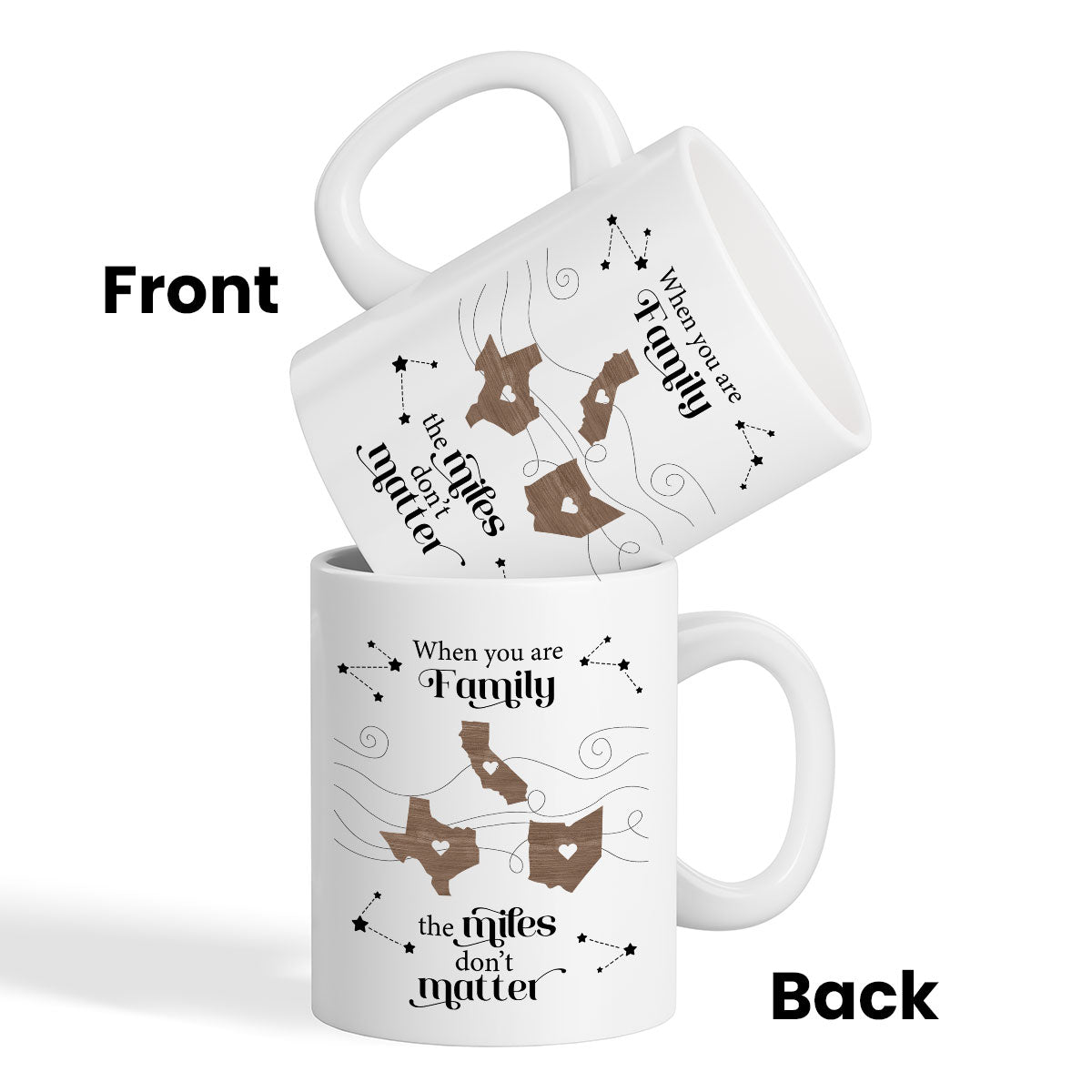 Long Distance Family Friends Siblings Sisters Besties Personalized Mug, Togetherness Christmas Gift, Birthday Gift, Gift For Loved Ones Far Away