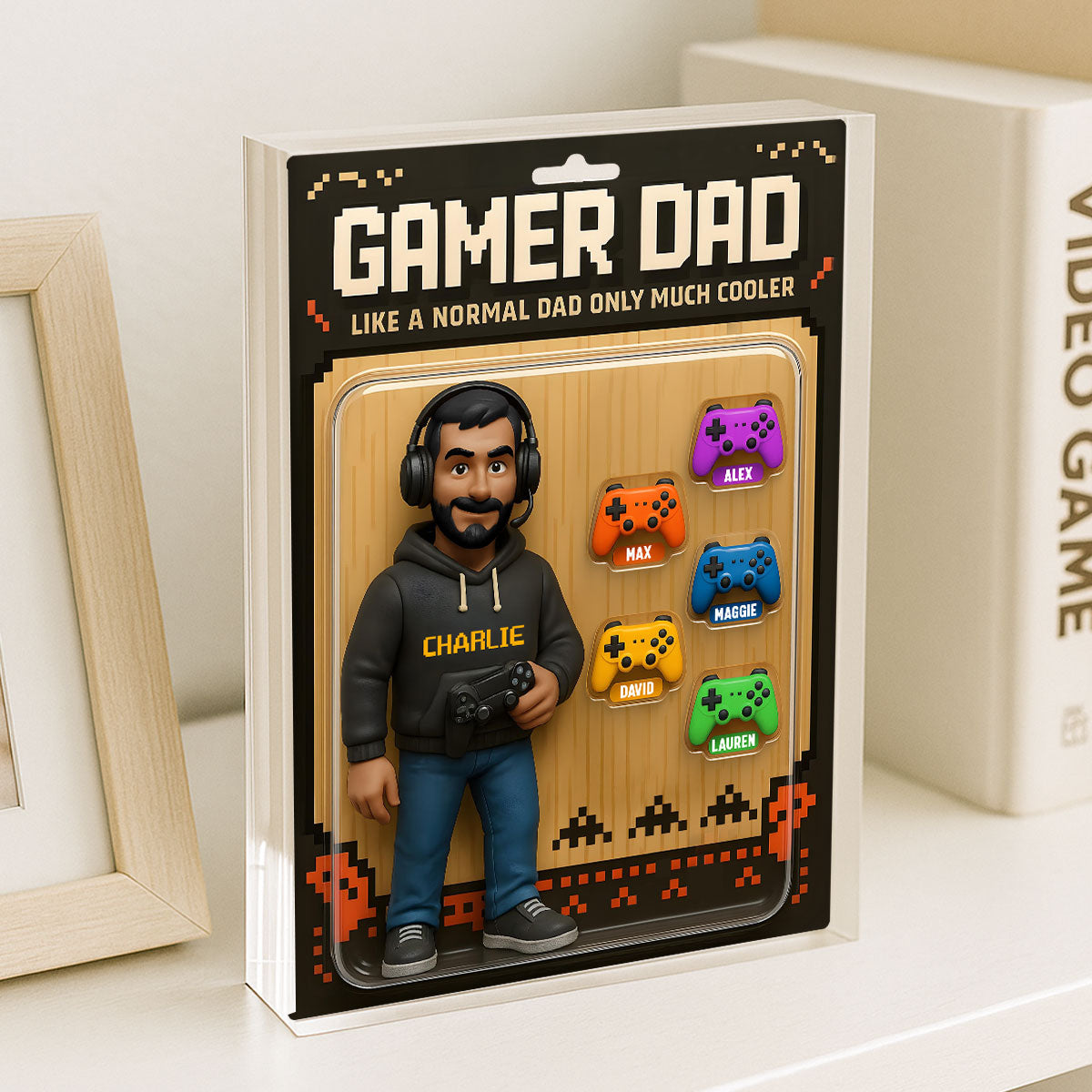 Gamer Dad Cooler 3D Effect - Personalized Acrylic Block Plaque - Gift For Husband Dad