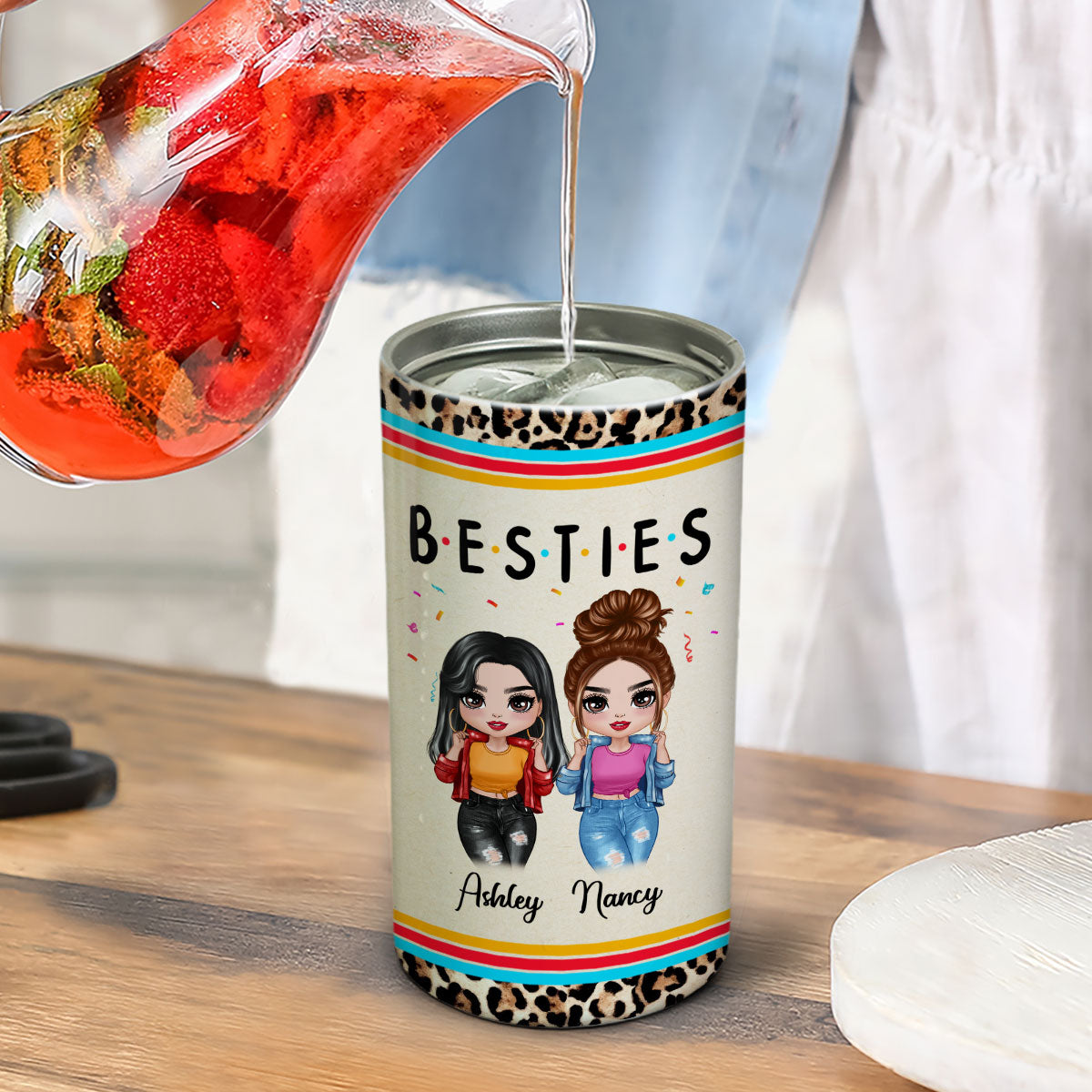 Friends Sisters Besties Cool Doll Personalized 4 In 1 Can Cooler