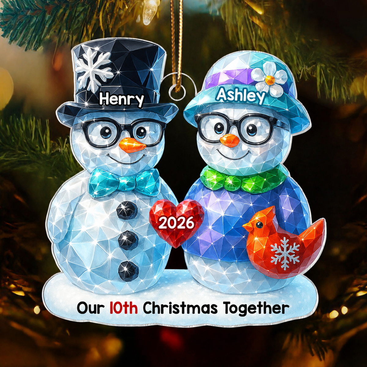 Our Christmas Together 3D Shining Effect - Personalized Acrylic Ornament - Unique Christmas Gift For Him, For Her, For Couple