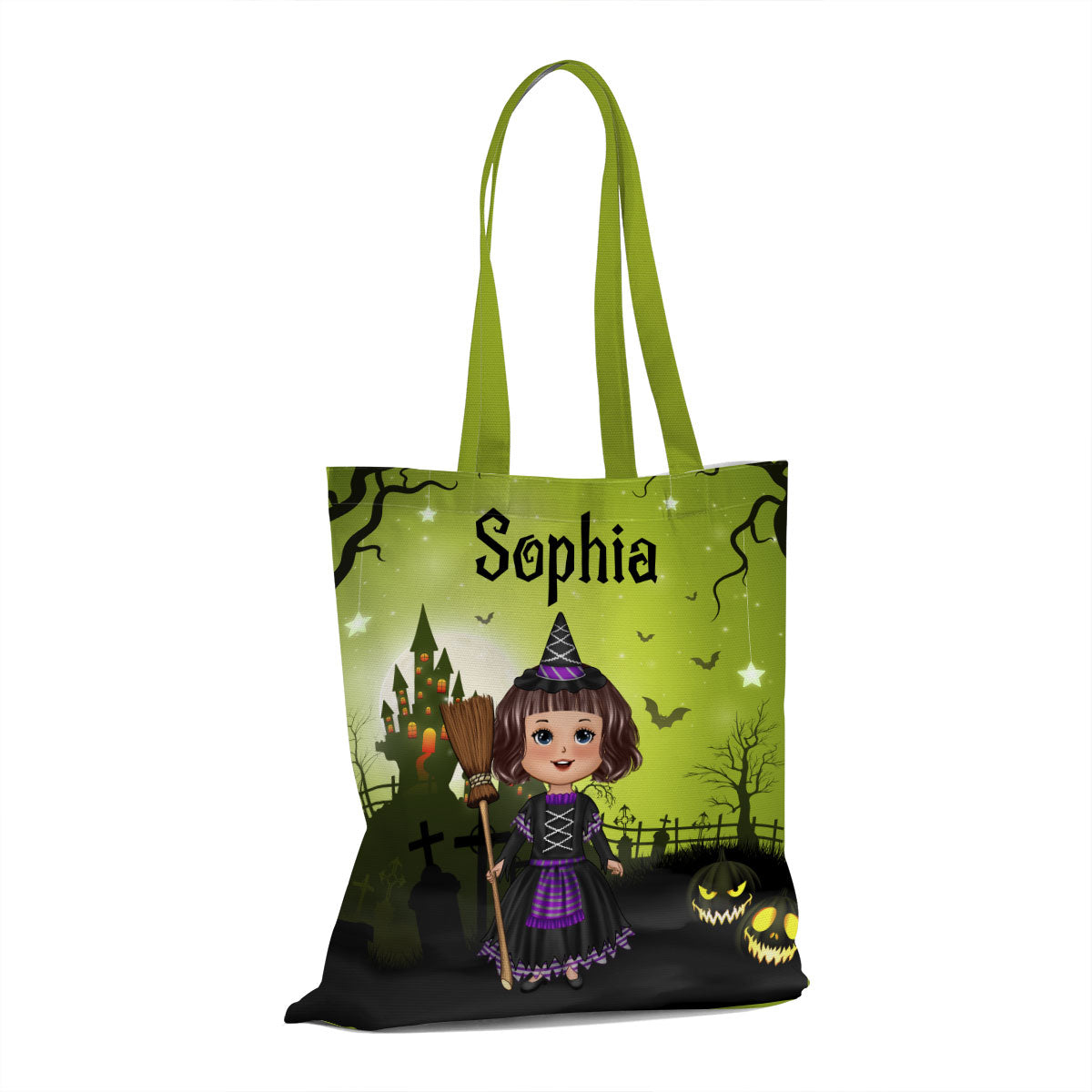 Halloween Theme Cute Kids Personalized Tote Bag, Gift Bag, Treat Bag, Trick or Treat Bag For Kids
