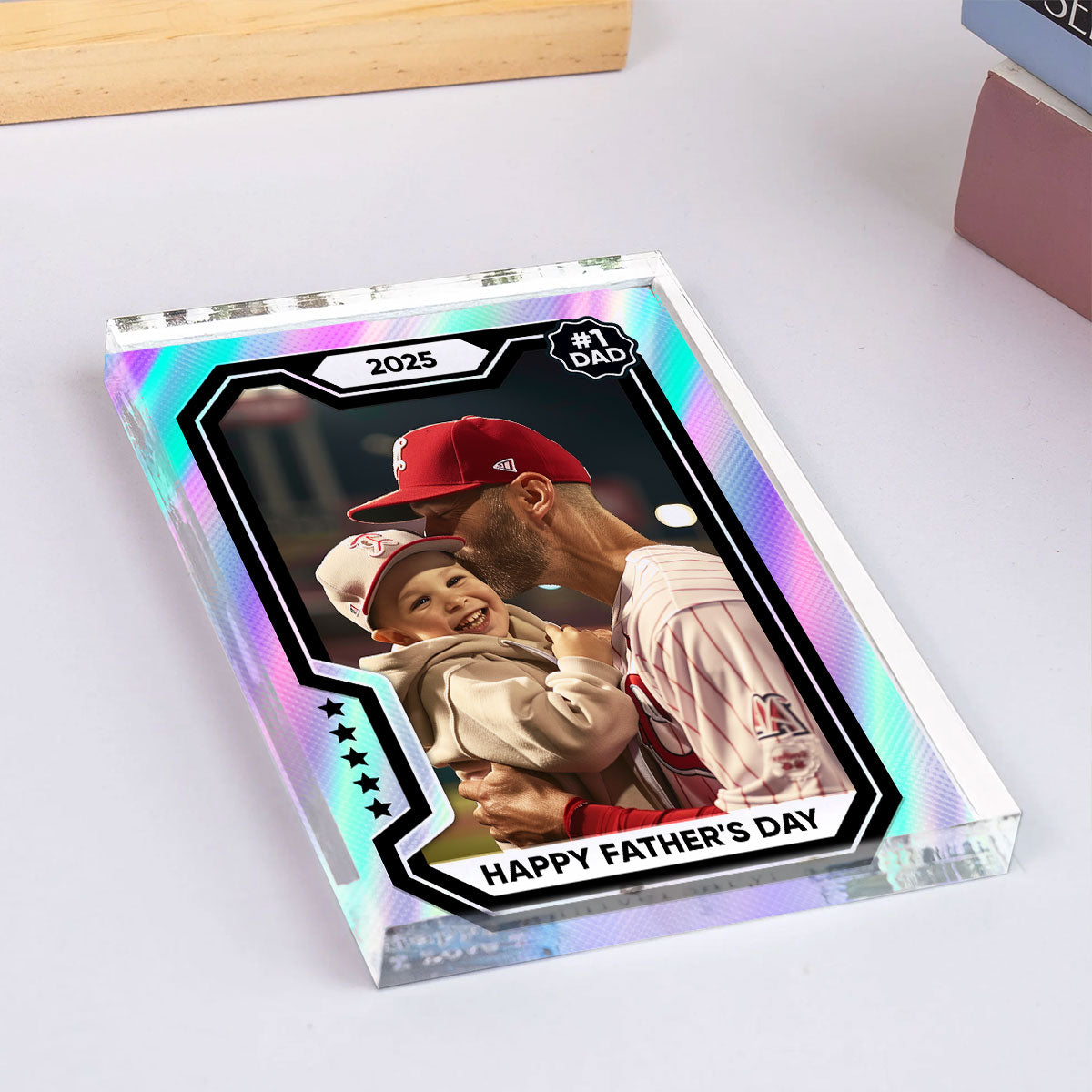 Premium Baseball Card Personalized Acrylic Block Plaque, Father's Day Gift for Dads, Gift for Husband