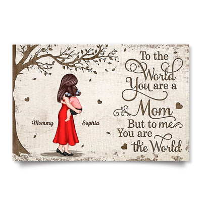 Mom Holding Kid Under Tree Personalized Poster, Gift For Mom