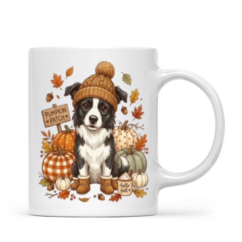 Custom Dog Photo Pumpkin Patch - Personalized Mug - Fall Gift for Dog Moms, Cat Moms, Pet Lovers