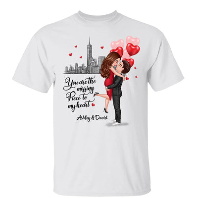 The Missing Piece To My Heart Valentine‘s Day Gift For Him, Gift For Her Personalized Shirt