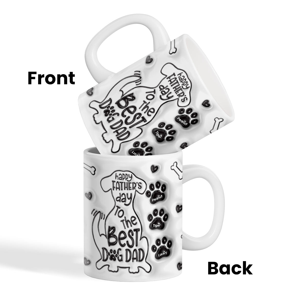 Happy Father Day To The Best Dog Dad Personalized 3D Inflated Printed Mug