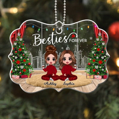 Doll Girls Besties Sisters Christmas Window Personalized Acrylic Ornament