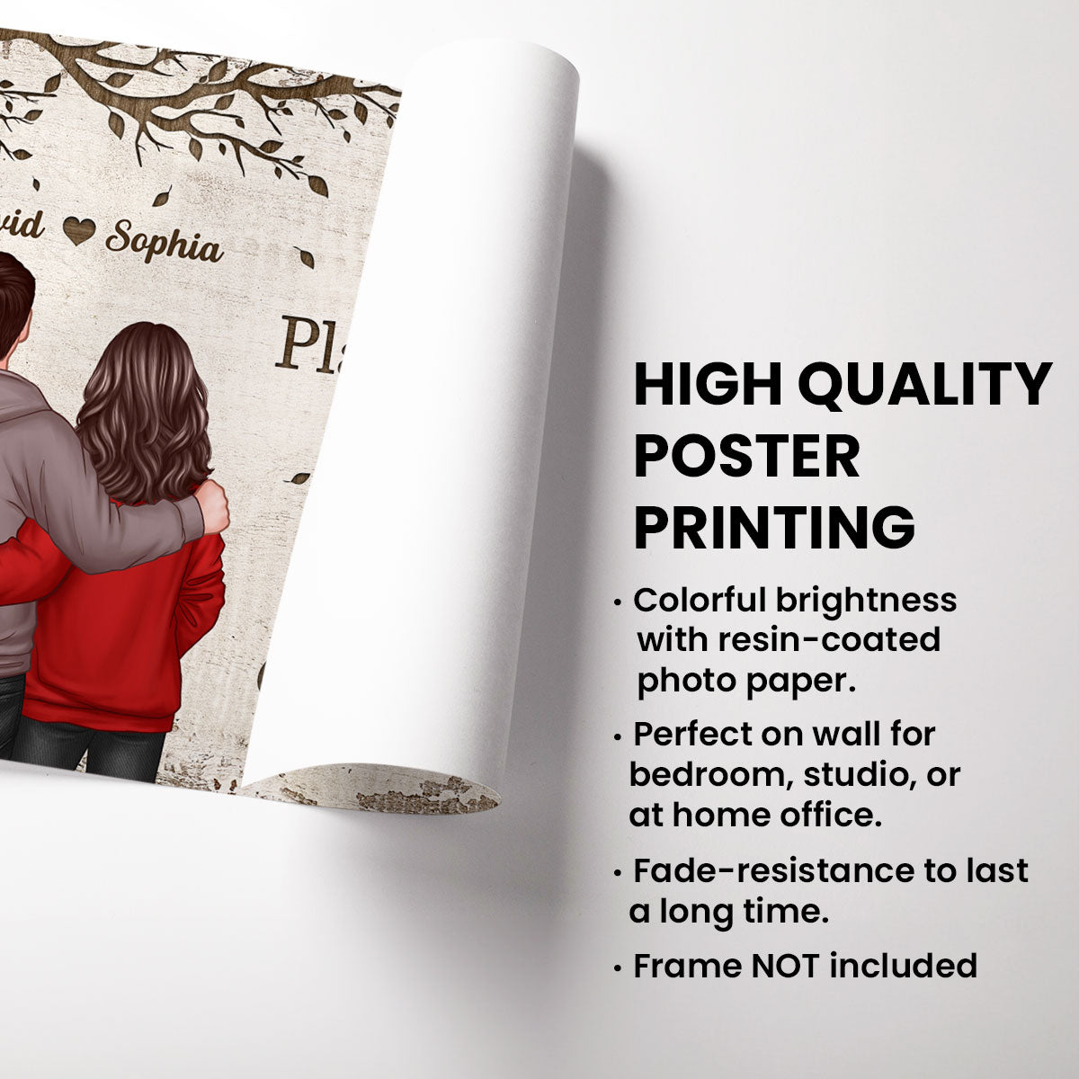 Favorite Place In The World Couple Back View - Personalized Poster - Unique Valentine's Day Gift For Him, Gift For Her