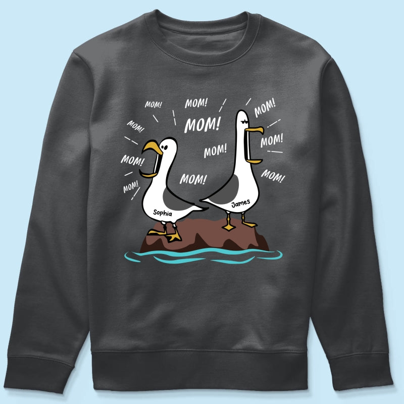 Seagull Mom Mom Mom Custom Name - Personalized Shirt - Funny Mother's Day Gift For Mom